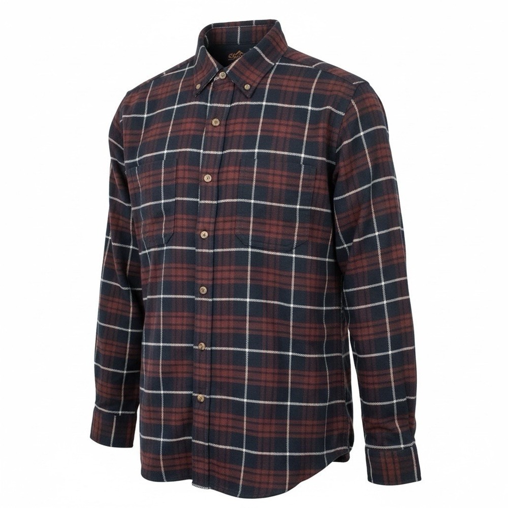 RIDGECUT Toughwear Men's‎ XL Heavy Flannel Shirt Navy Blue Red Plaid